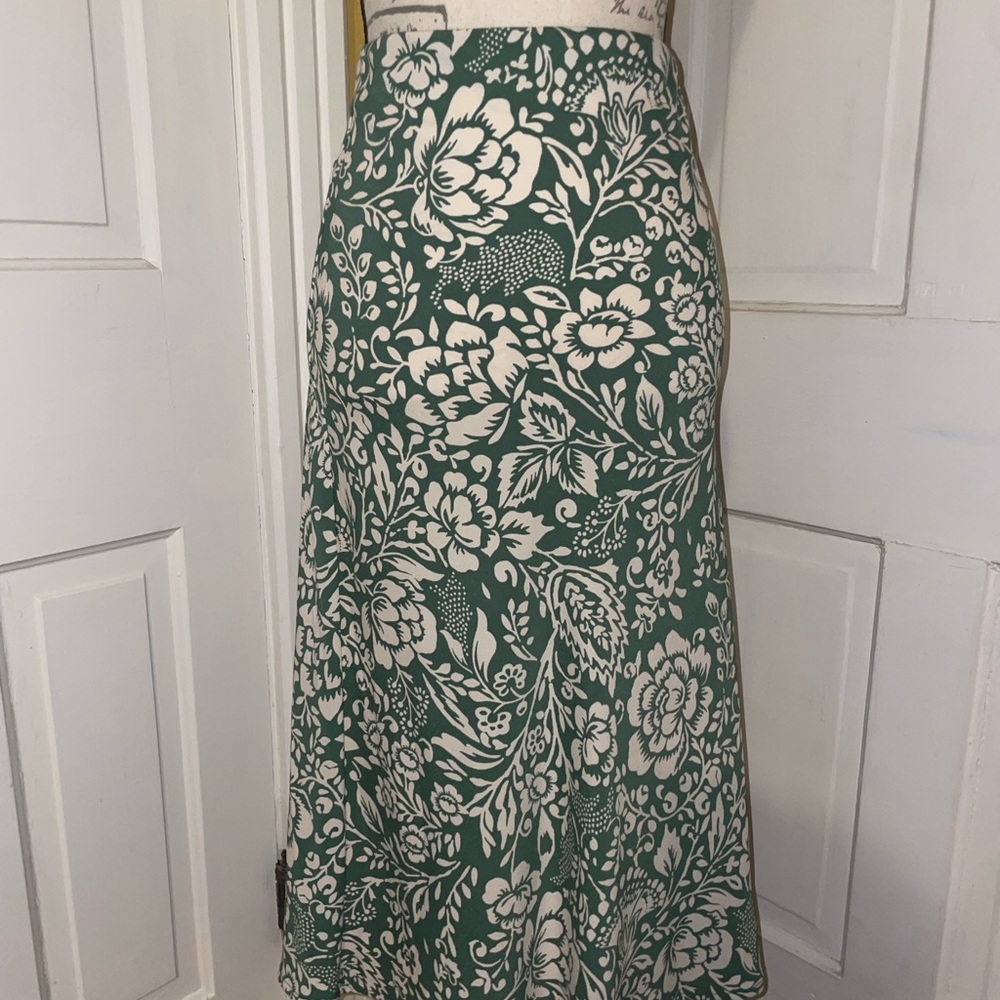 Green and White Floral Skirt/Dress